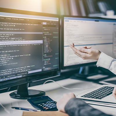 Website design. Developing programming and coding technologies.